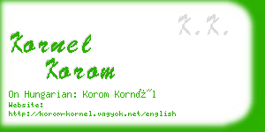 kornel korom business card